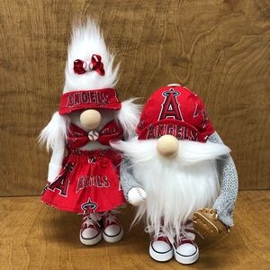 No. 1 Angels Fan Gnome Los Angeles Baseball Sports Ball MLB Bow Stars Visor Gift